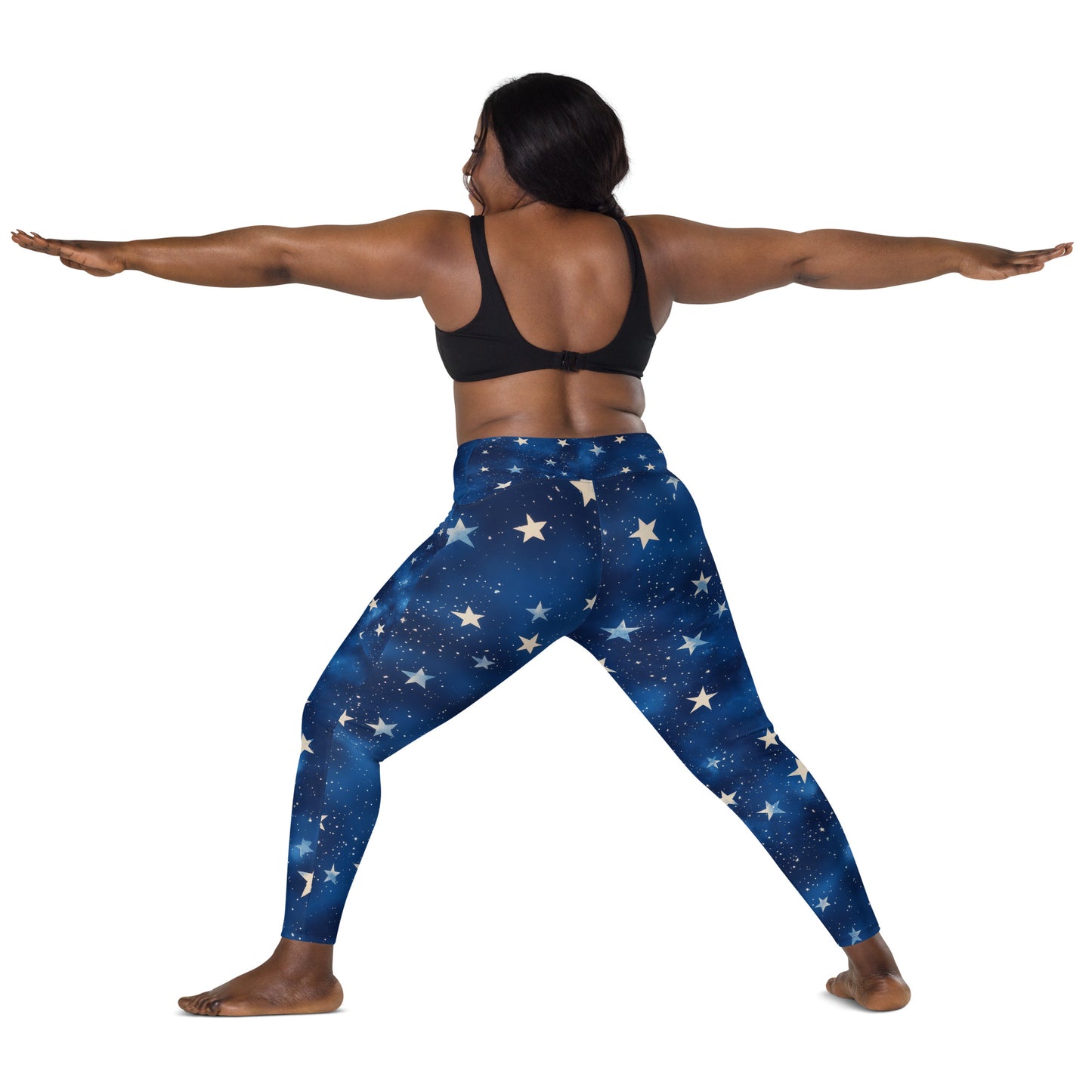 Background Stars - Crossover leggings with pockets