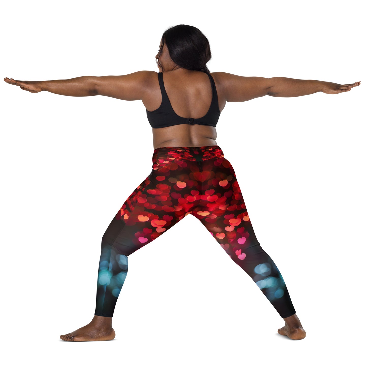 Fluttering Hearts - Crossover leggings with pockets