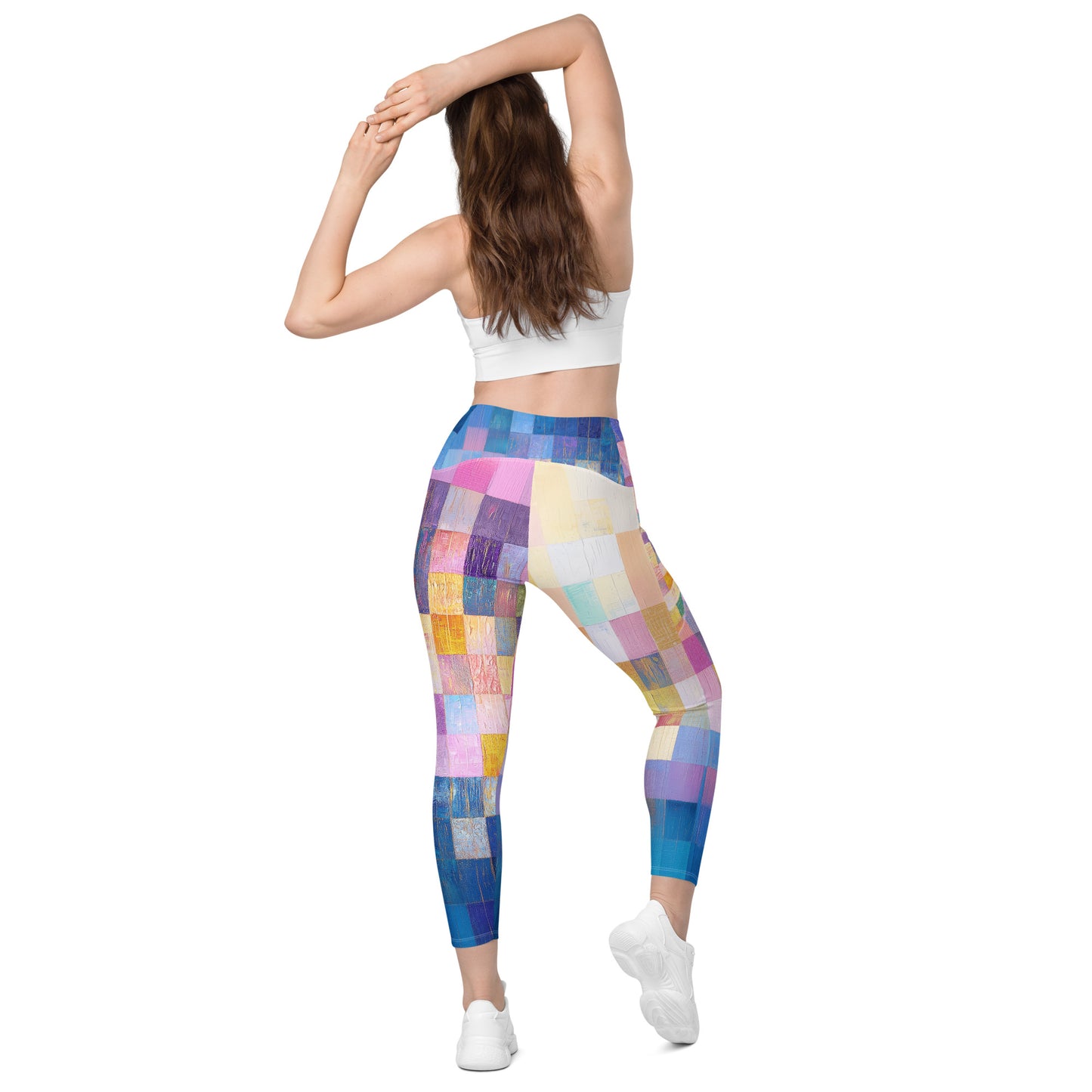 Abstract Squares - Crossover leggings with pockets