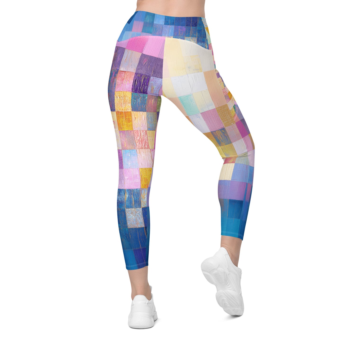 Abstract Squares - Crossover leggings with pockets