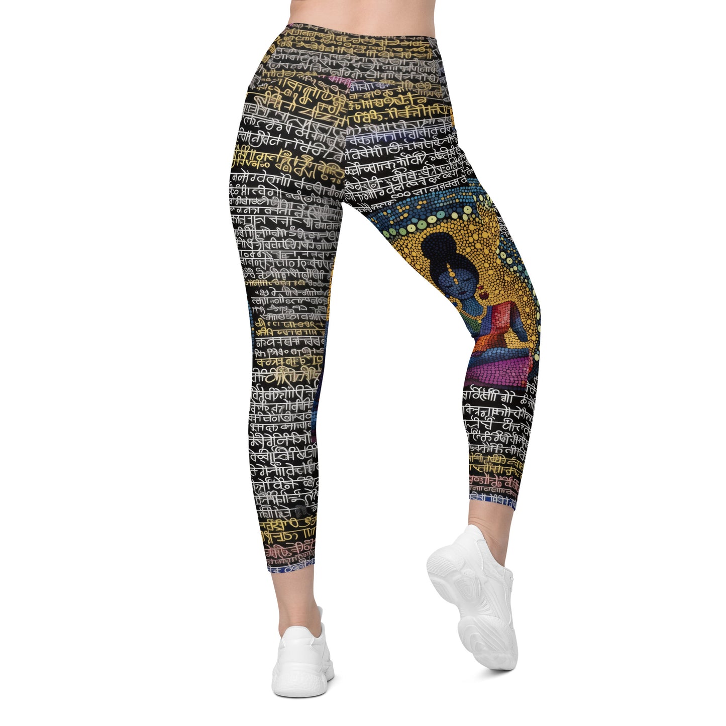 Yoga Faux Sanskrit moda 1 - Crossover leggings with pockets