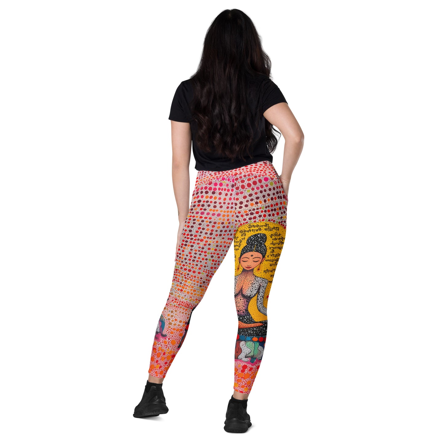 Yoga Faux Sanskrit moda 2 - Crossover leggings with pockets