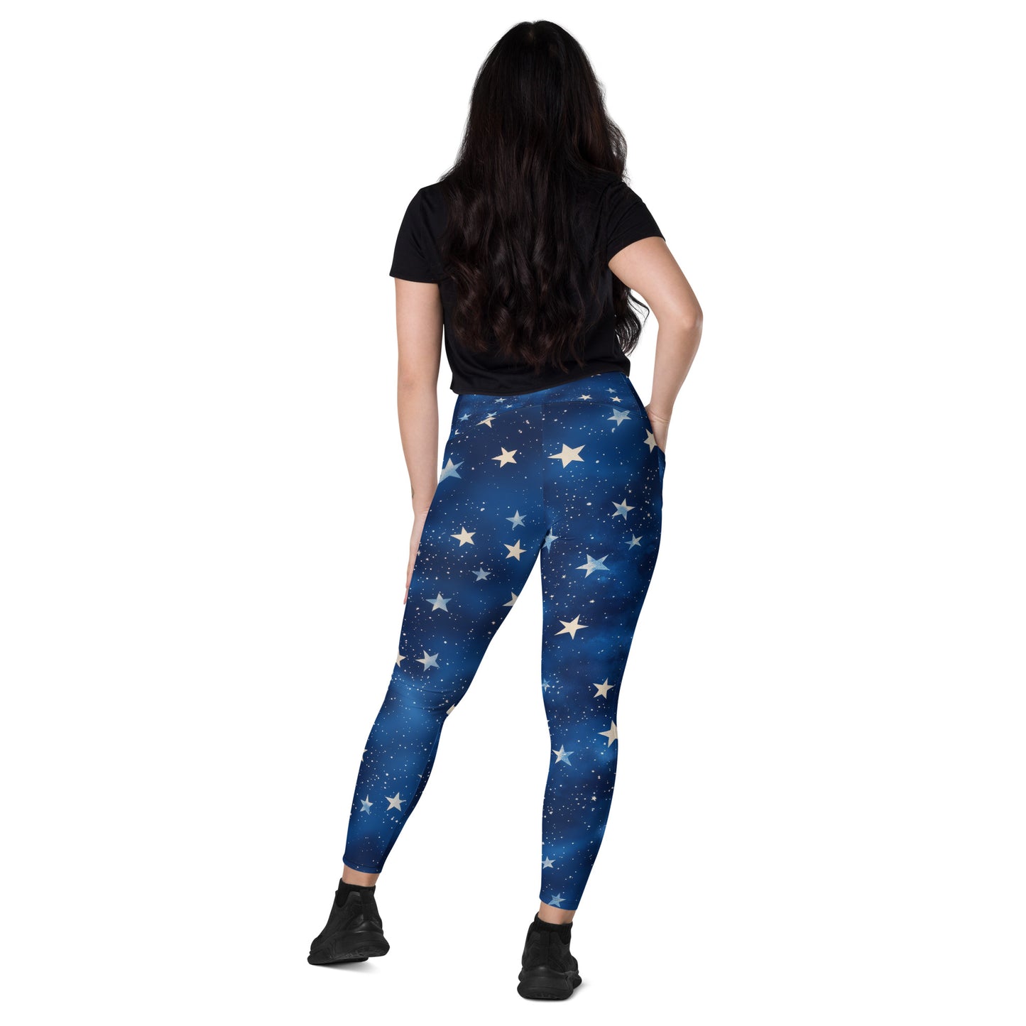 Background Stars - Crossover leggings with pockets