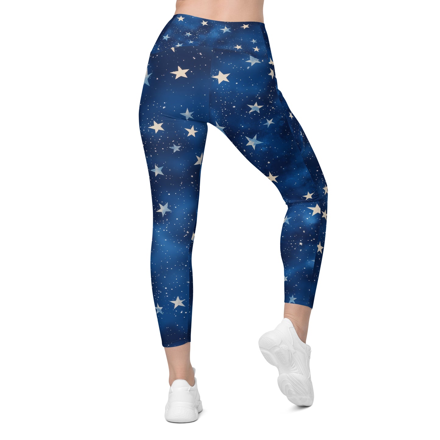 Background Stars - Crossover leggings with pockets