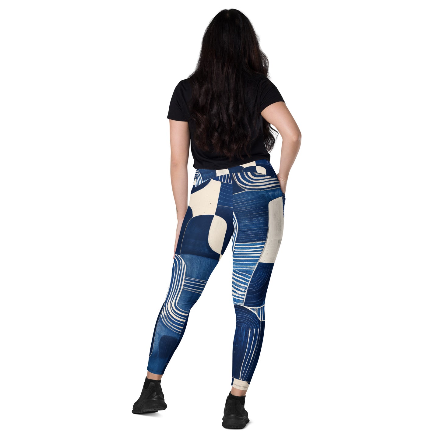 Pablo Picasso Sashiko - Crossover leggings with pockets