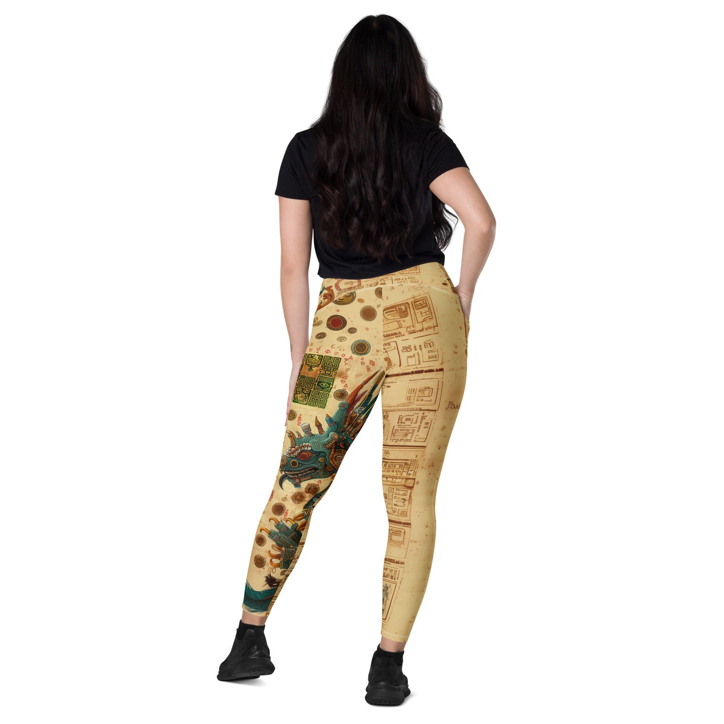 Quetzalcoatl - Crossover leggings with pockets