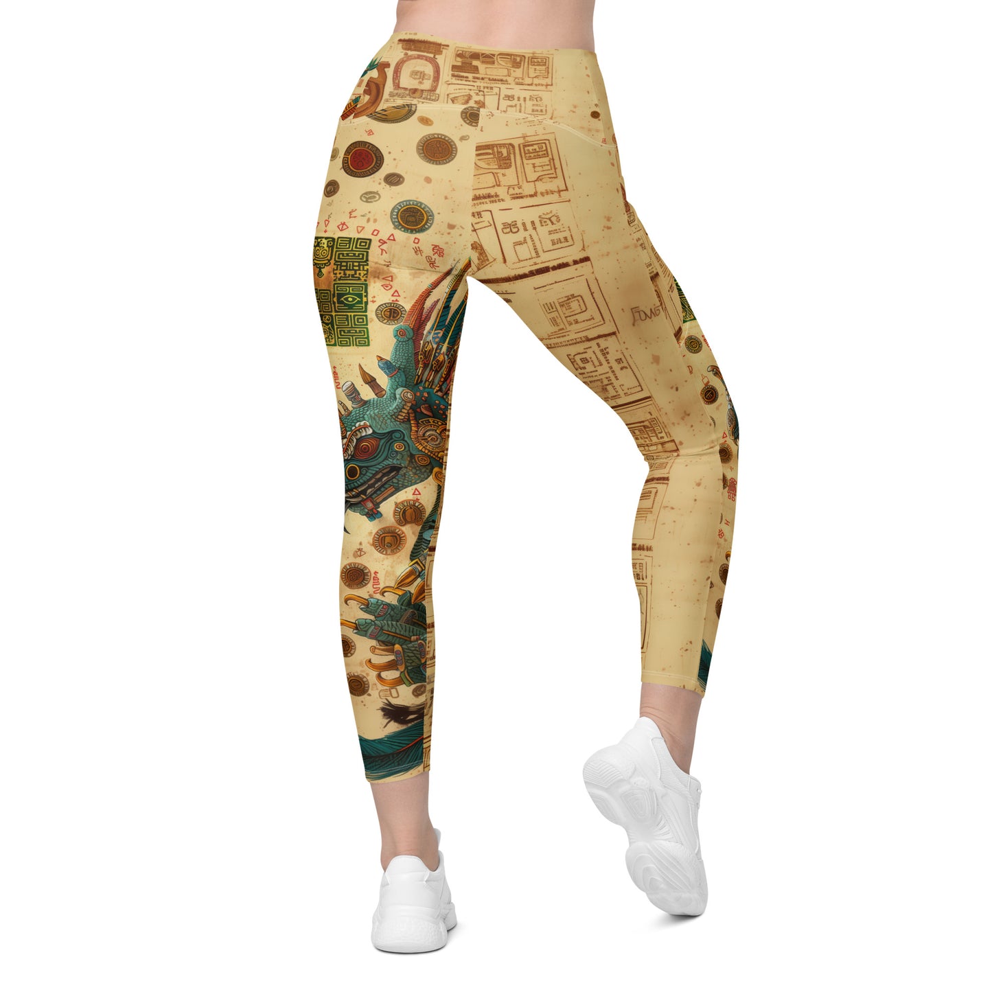 Quetzalcoatl - Crossover leggings with pockets