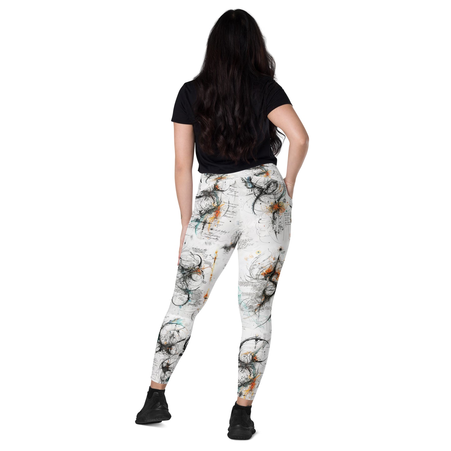 Elven Writing - Crossover leggings with pockets