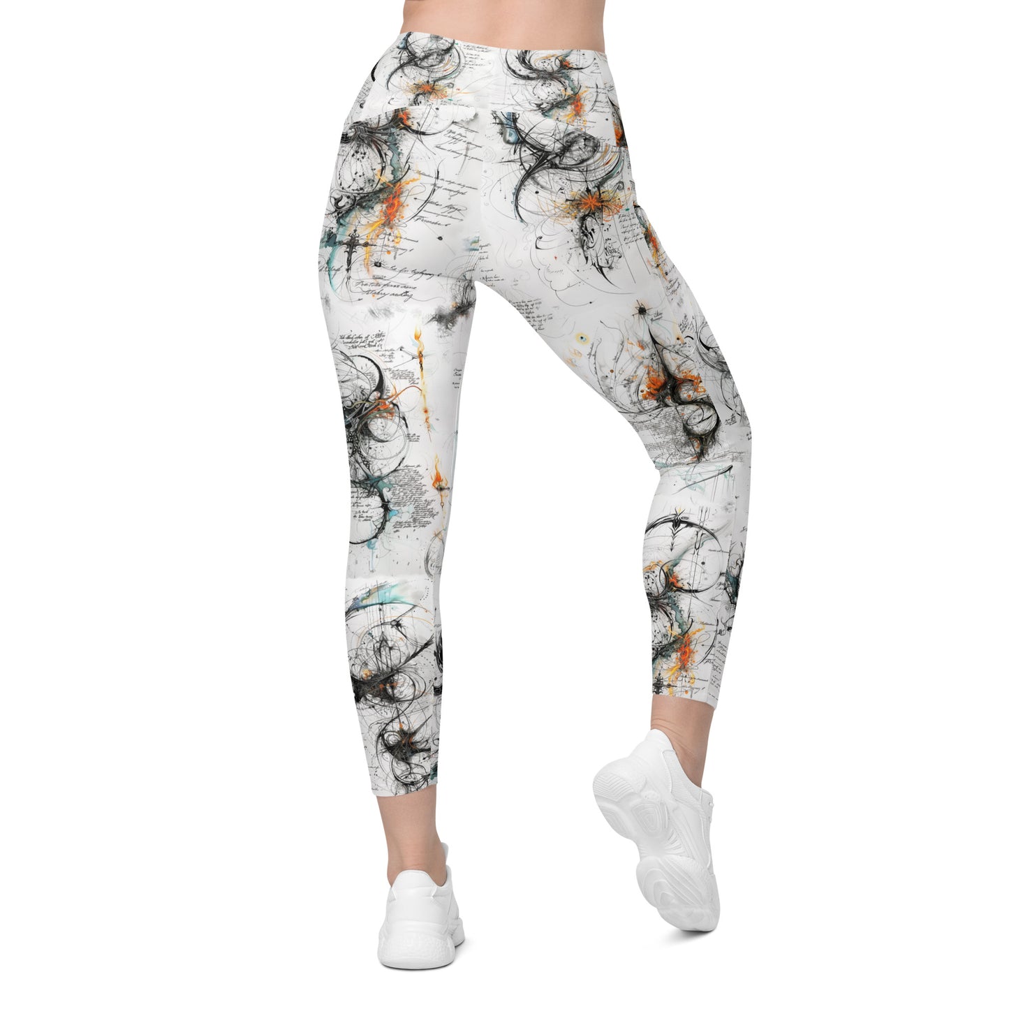 Elven Writing - Crossover leggings with pockets