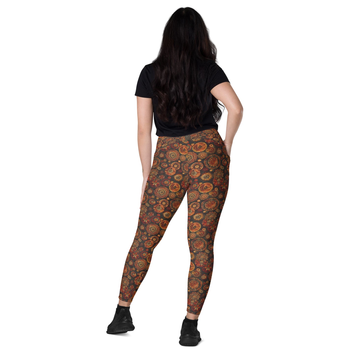 Moroccan Textile - Crossover leggings with pockets