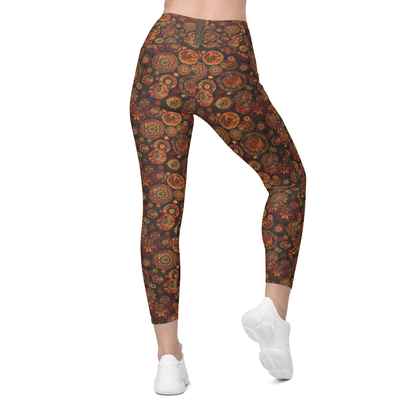 Moroccan Textile - Crossover leggings with pockets