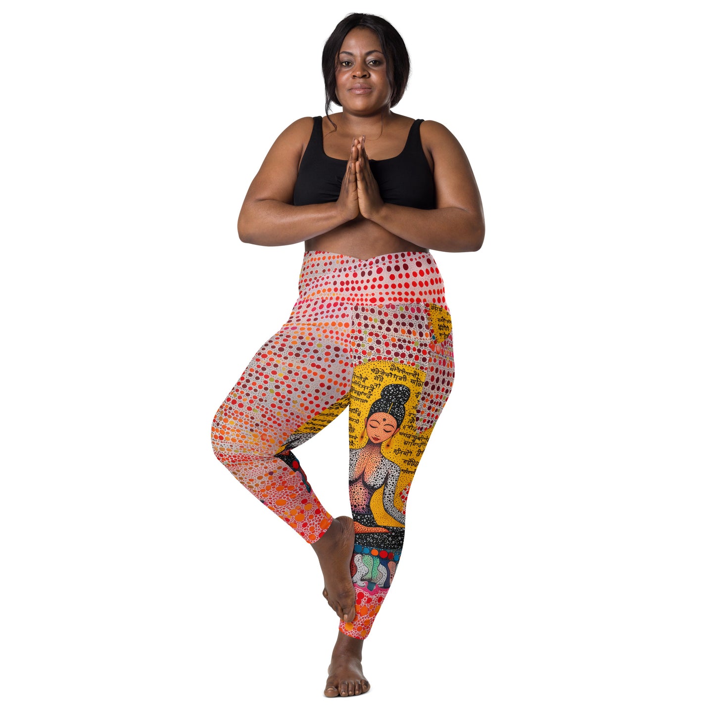 Yoga Faux Sanskrit moda 2 - Crossover leggings with pockets