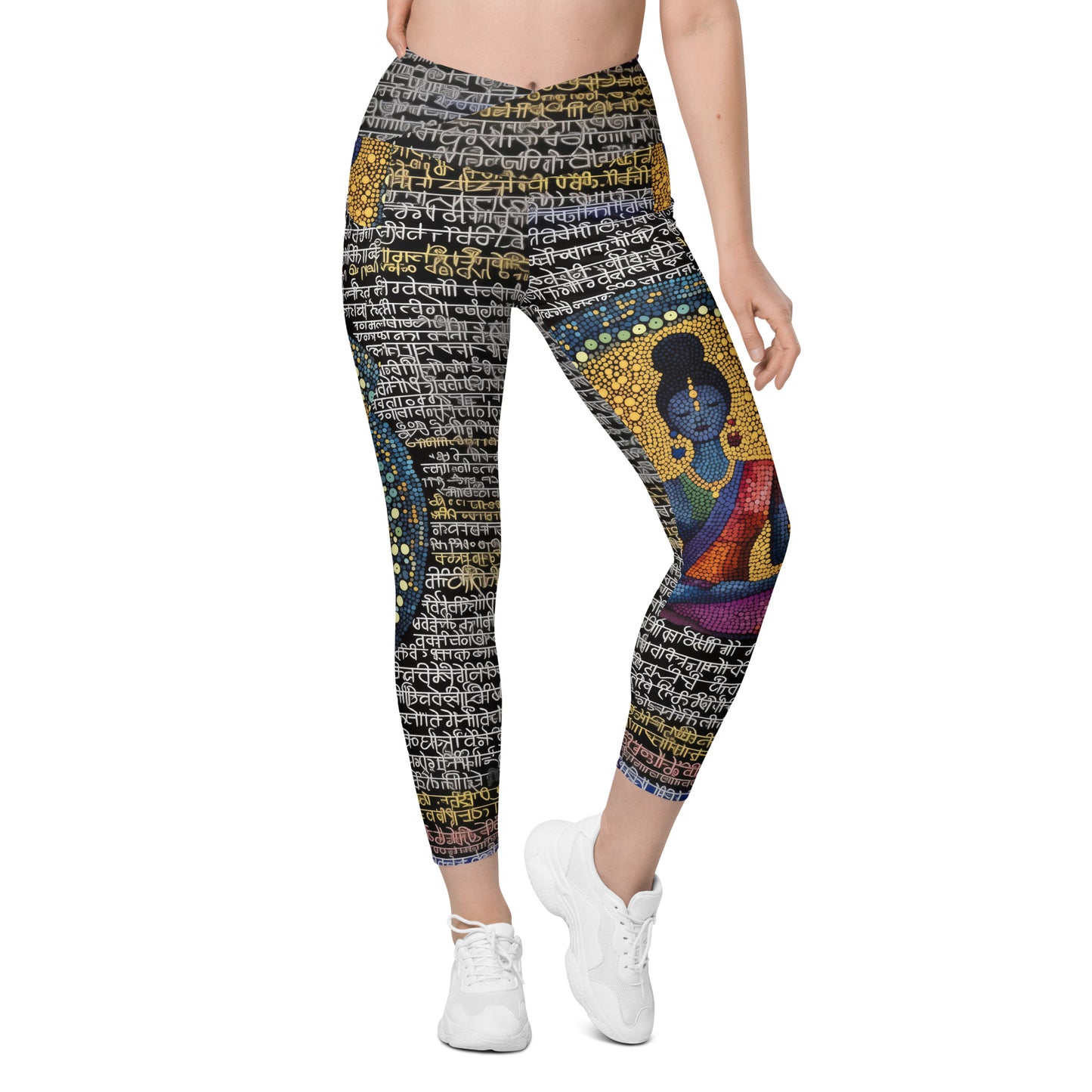 Yoga Faux Sanskrit moda 1 - Crossover leggings with pockets