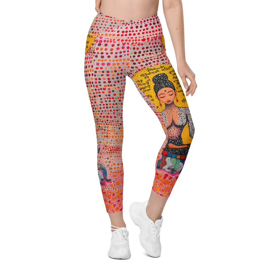 Yoga Faux Sanskrit moda 2 - Crossover leggings with pockets