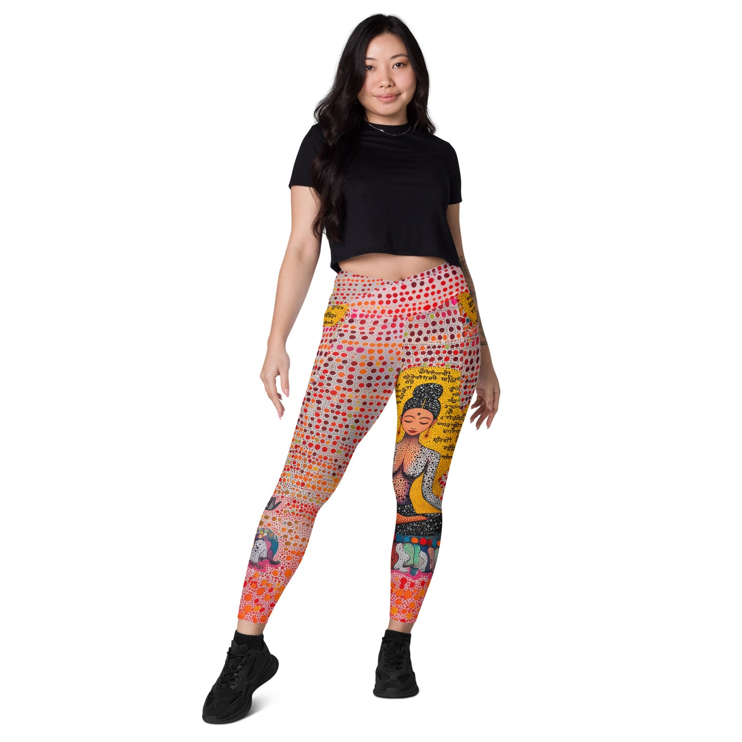 Yoga Faux Sanskrit moda 2 - Crossover leggings with pockets