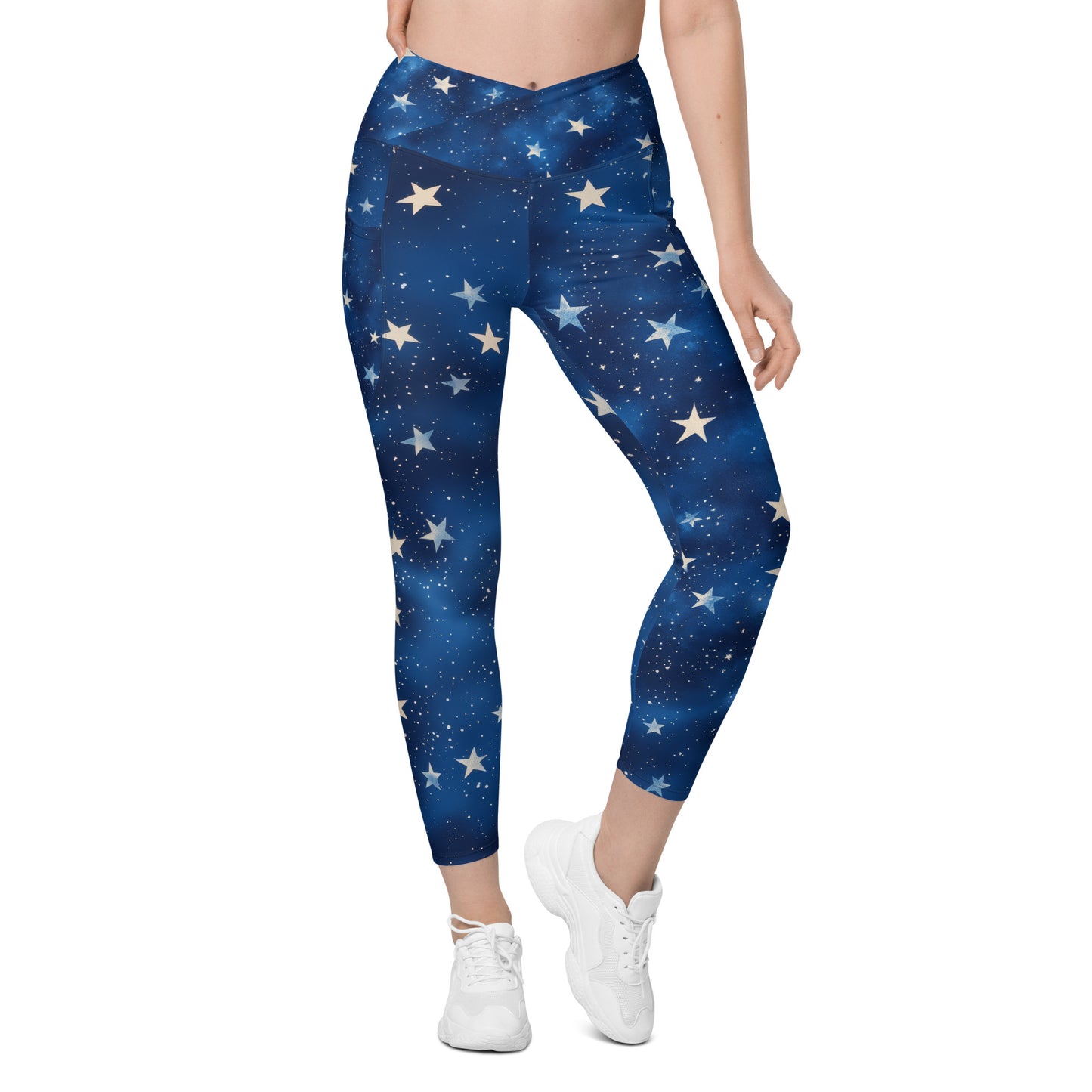 Background Stars - Crossover leggings with pockets