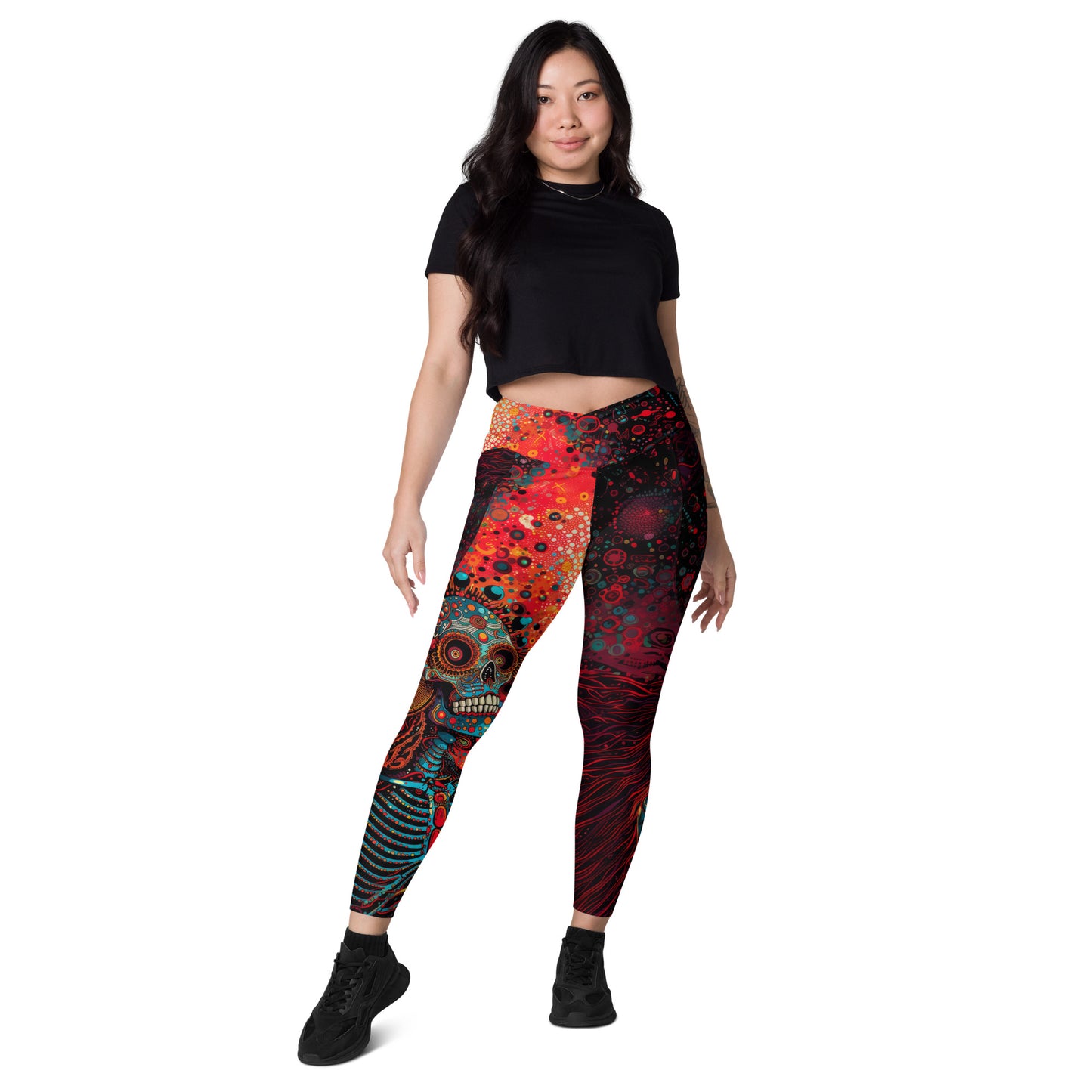 Ossos Azuis - Crossover leggings with pockets