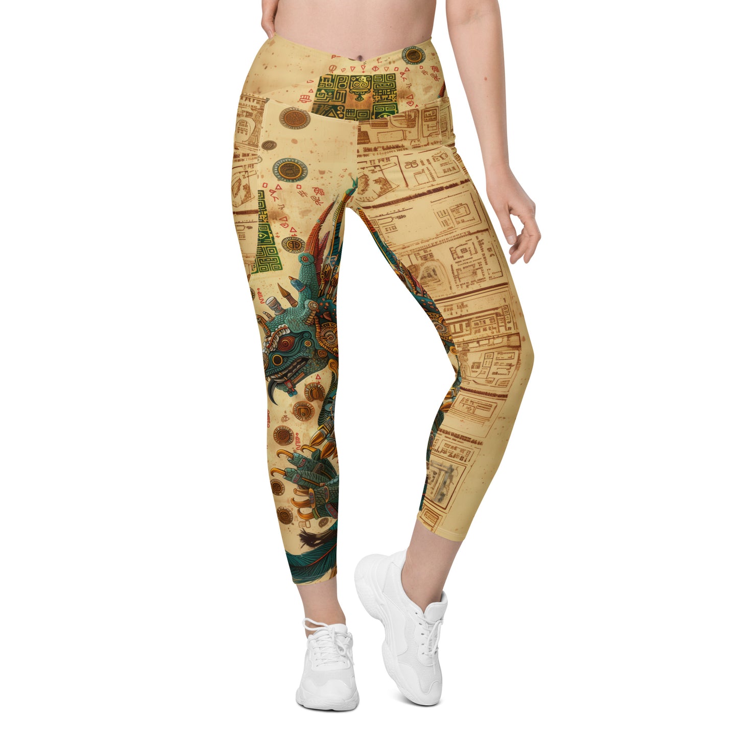 Quetzalcoatl - Crossover leggings with pockets