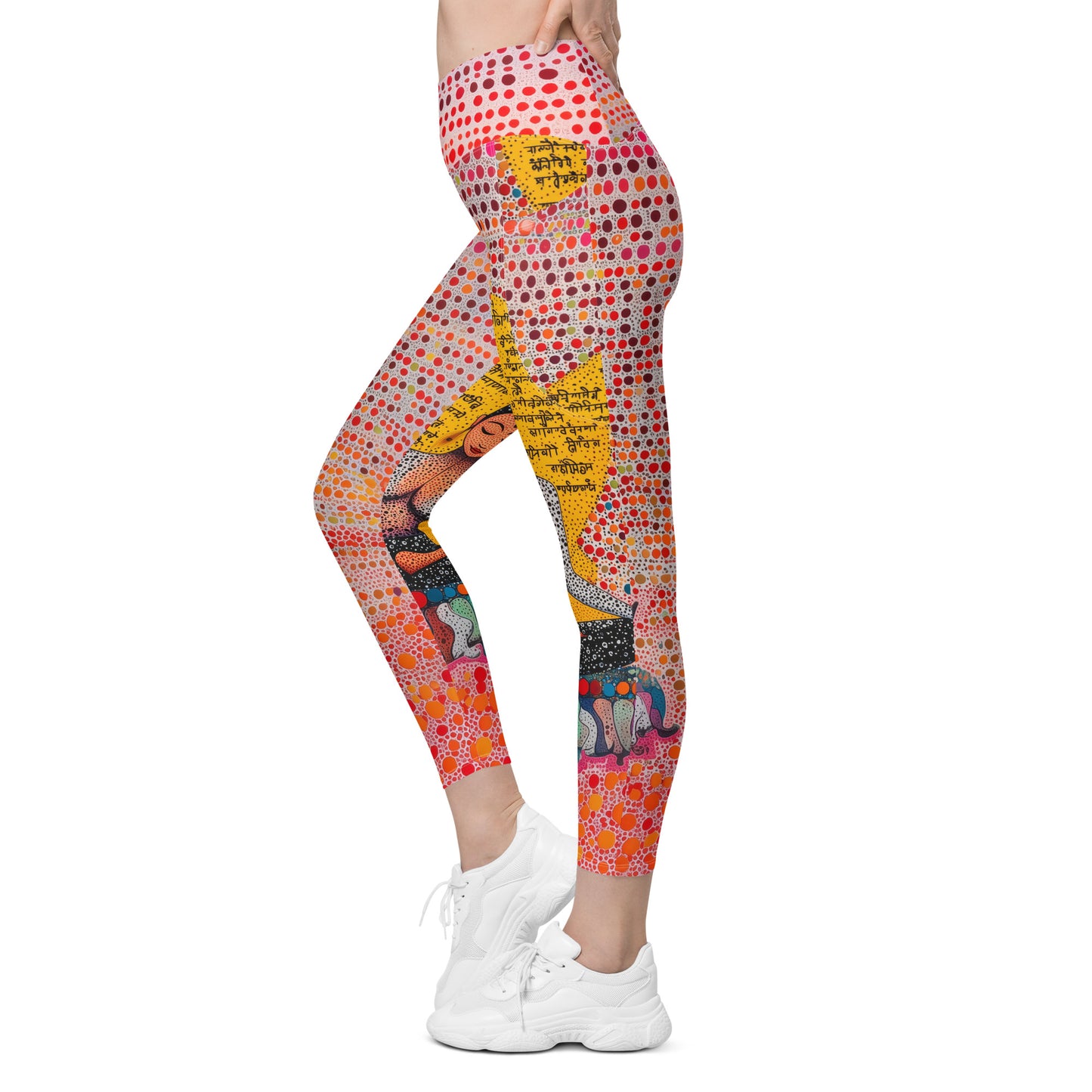 Yoga Faux Sanskrit moda 2 - Crossover leggings with pockets