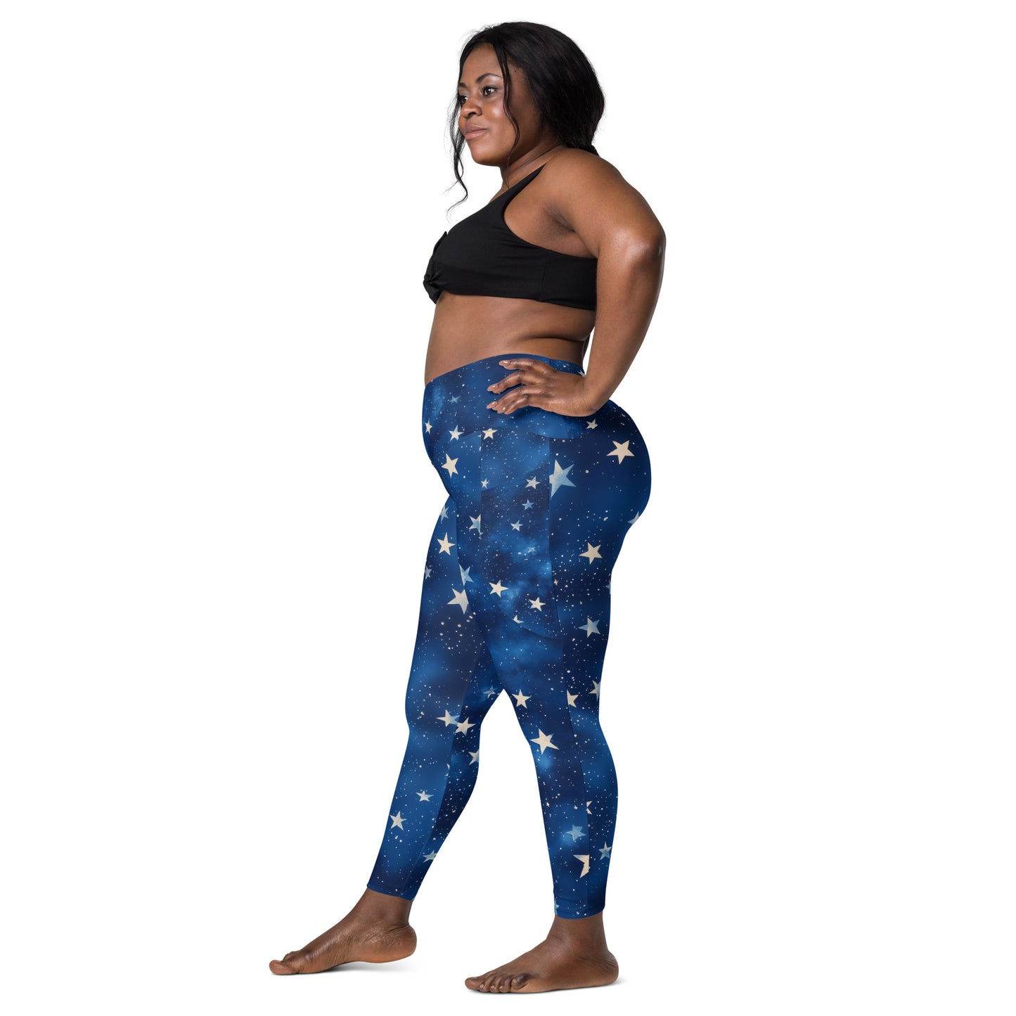 Background Stars - Crossover leggings with pockets