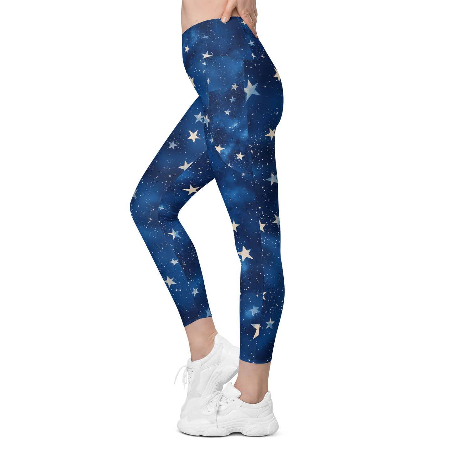 Background Stars - Crossover leggings with pockets