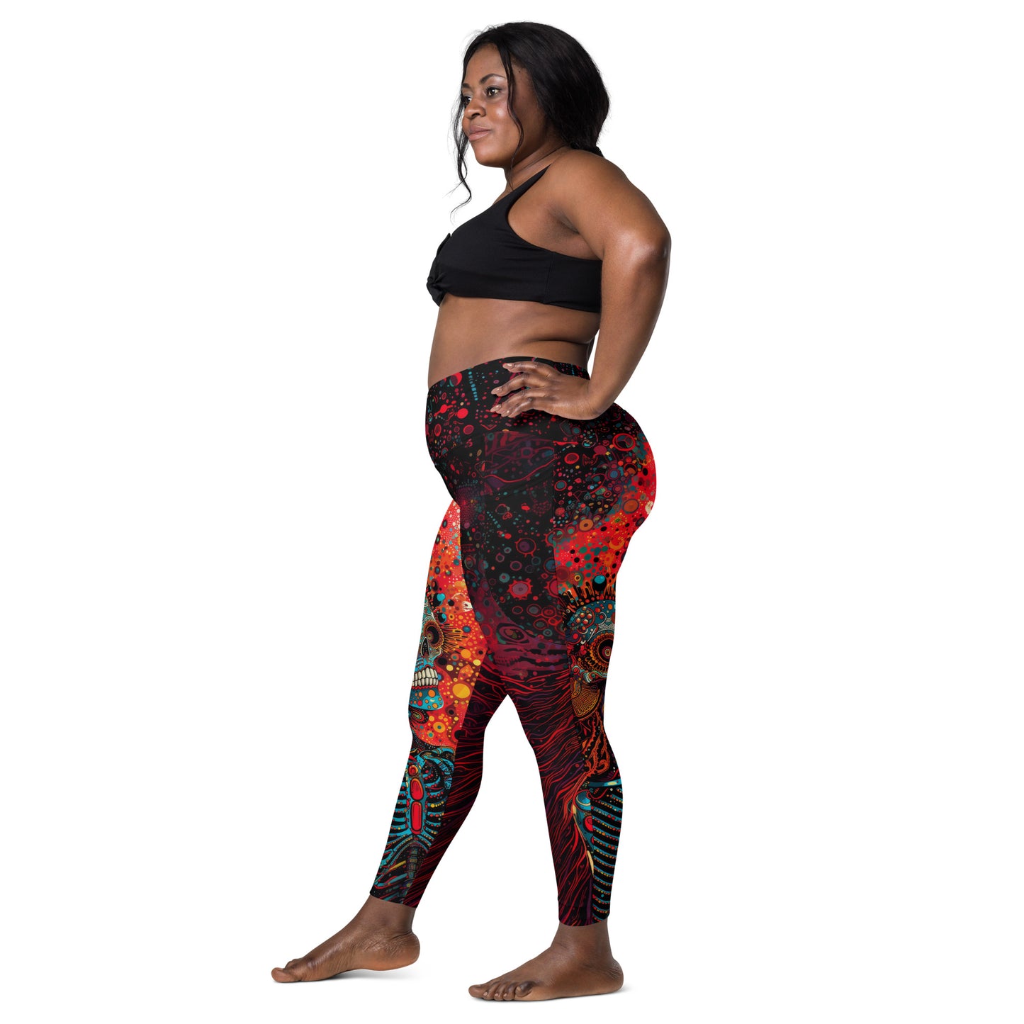 Ossos Azuis - Crossover leggings with pockets