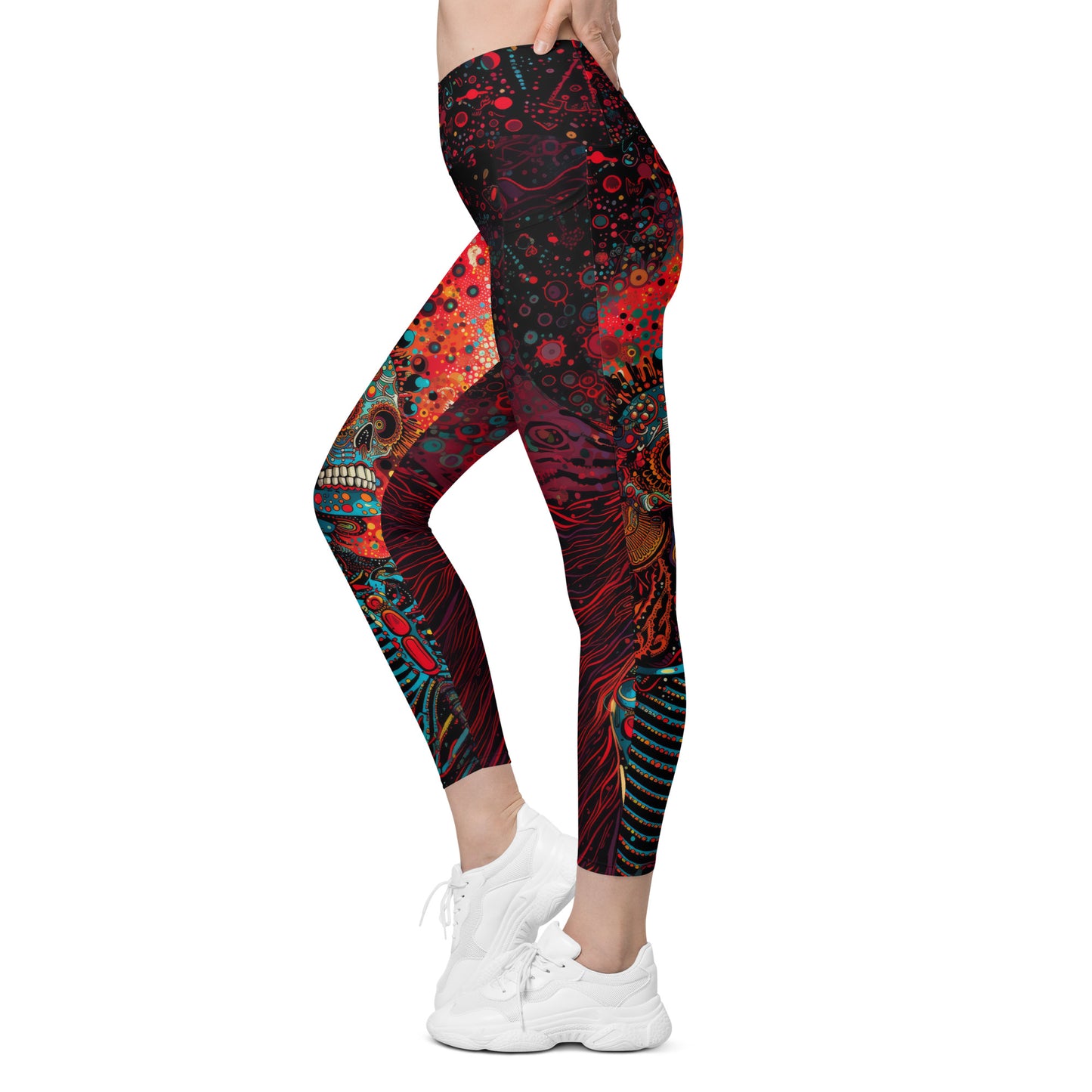 Ossos Azuis - Crossover leggings with pockets