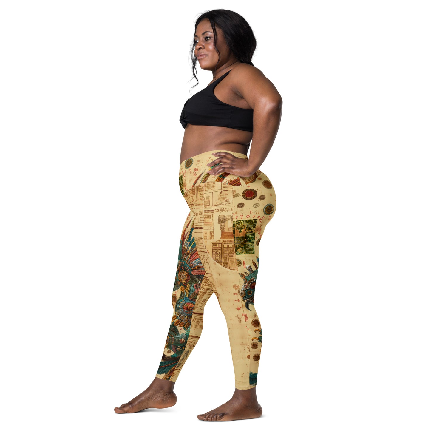 Quetzalcoatl - Crossover leggings with pockets