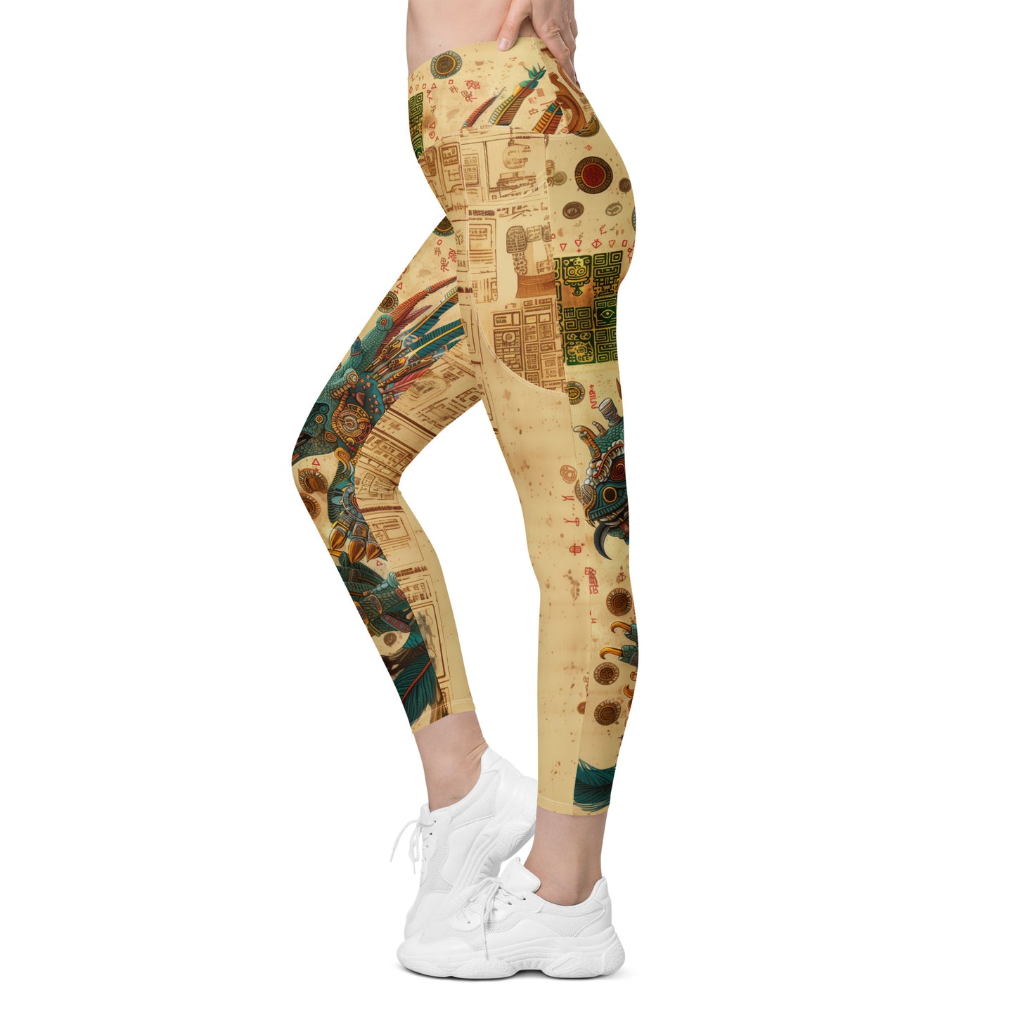 Quetzalcoatl - Crossover leggings with pockets