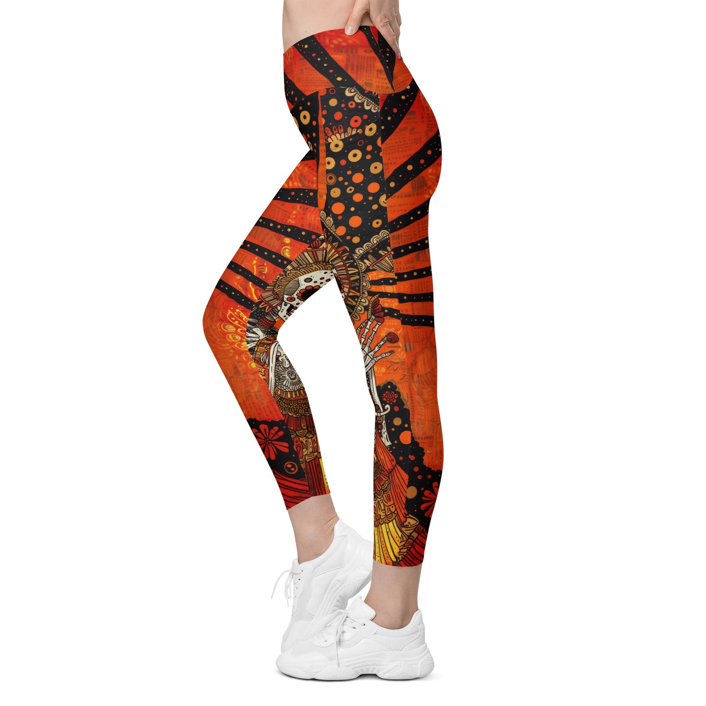 Tlaco Tonatiuh - Crossover leggings with pockets