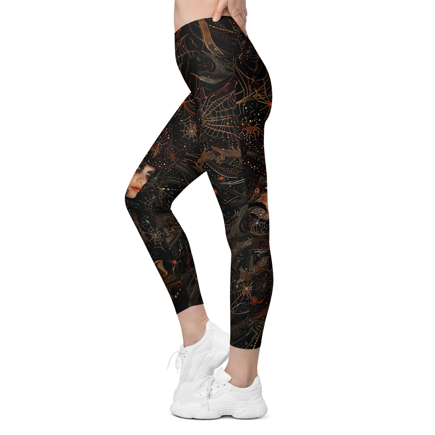 Witchy Webs - Crossover leggings with pockets