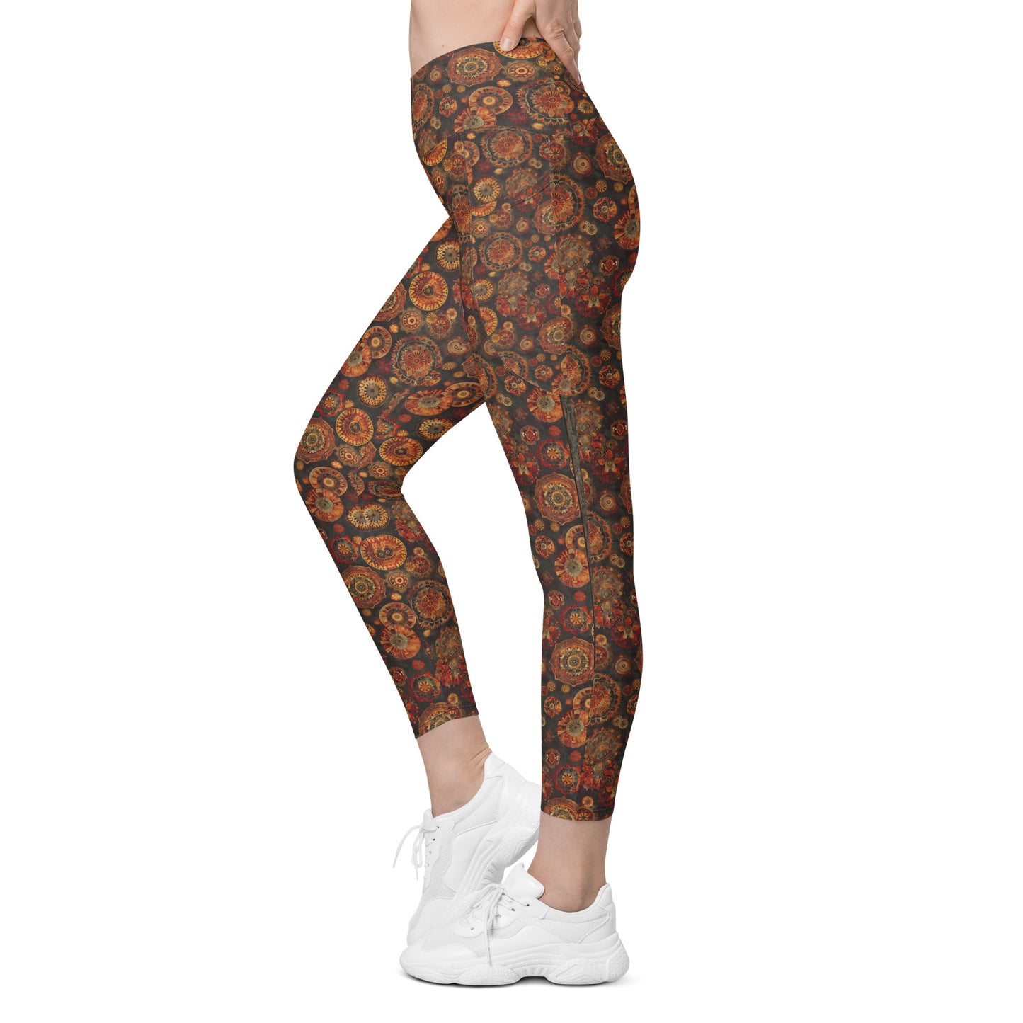 Moroccan Textile - Crossover leggings with pockets