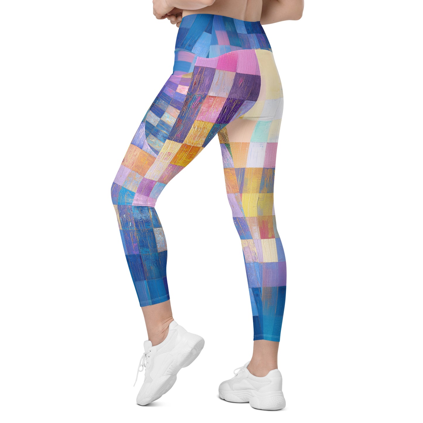 Abstract Squares - Crossover leggings with pockets