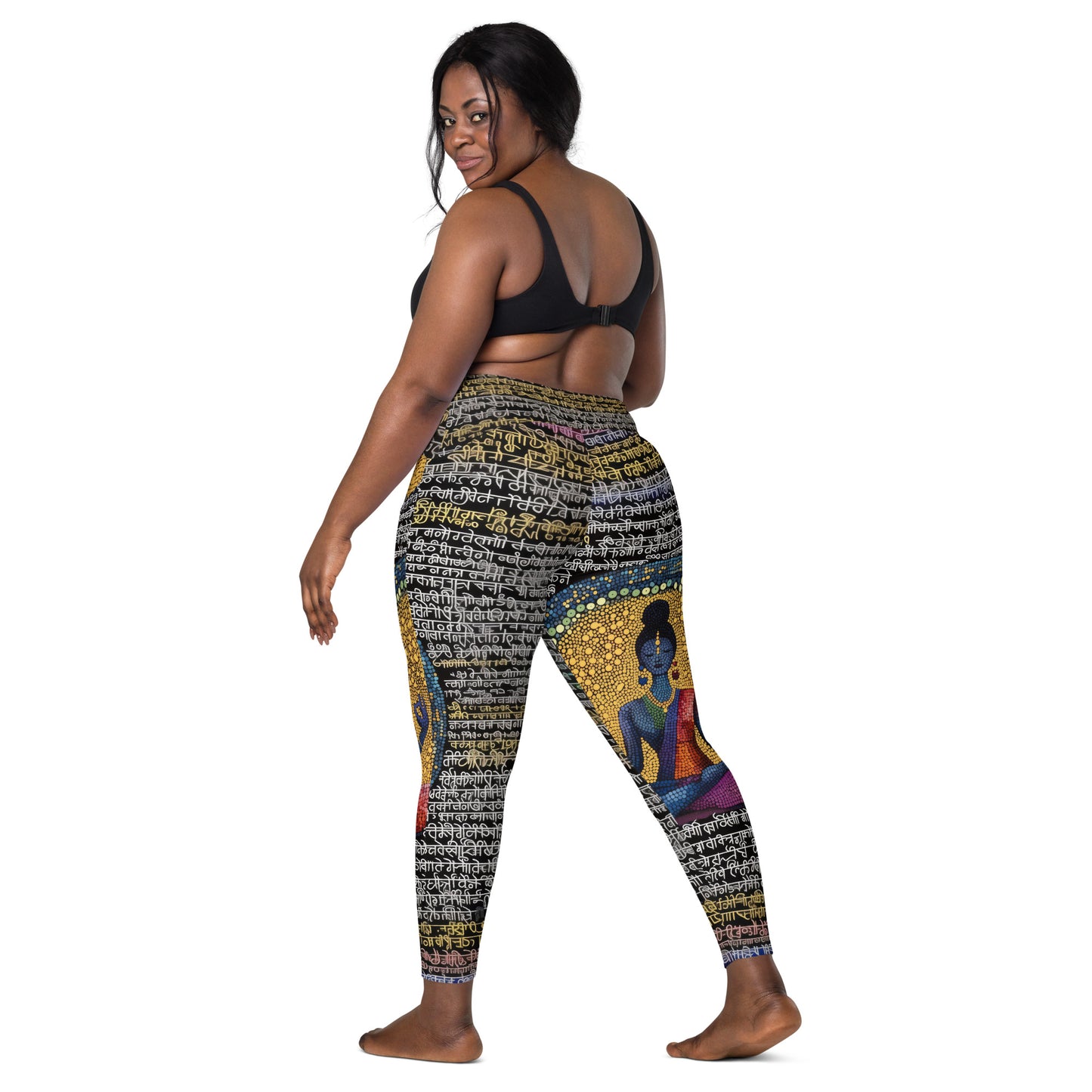 Yoga Faux Sanskrit moda 1 - Crossover leggings with pockets