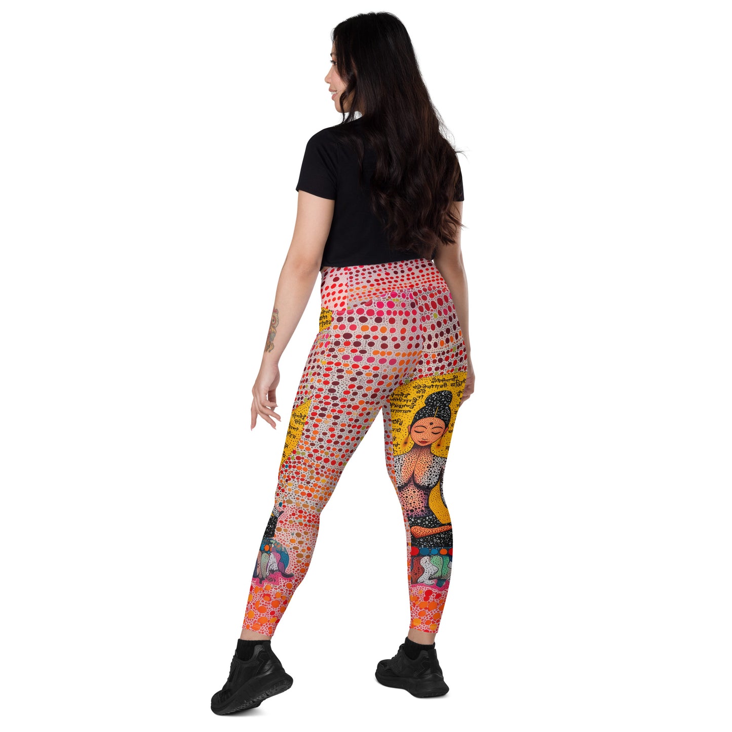 Yoga Faux Sanskrit moda 2 - Crossover leggings with pockets