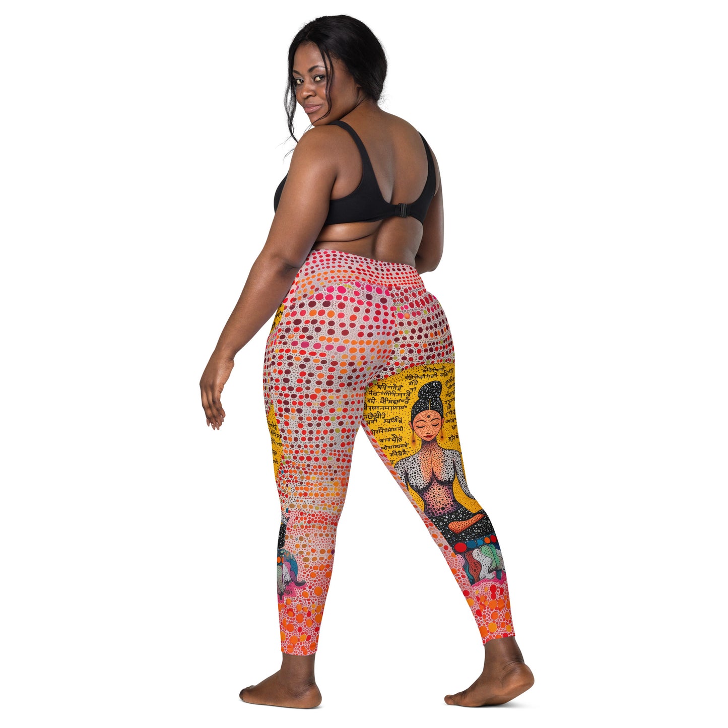 Yoga Faux Sanskrit moda 2 - Crossover leggings with pockets