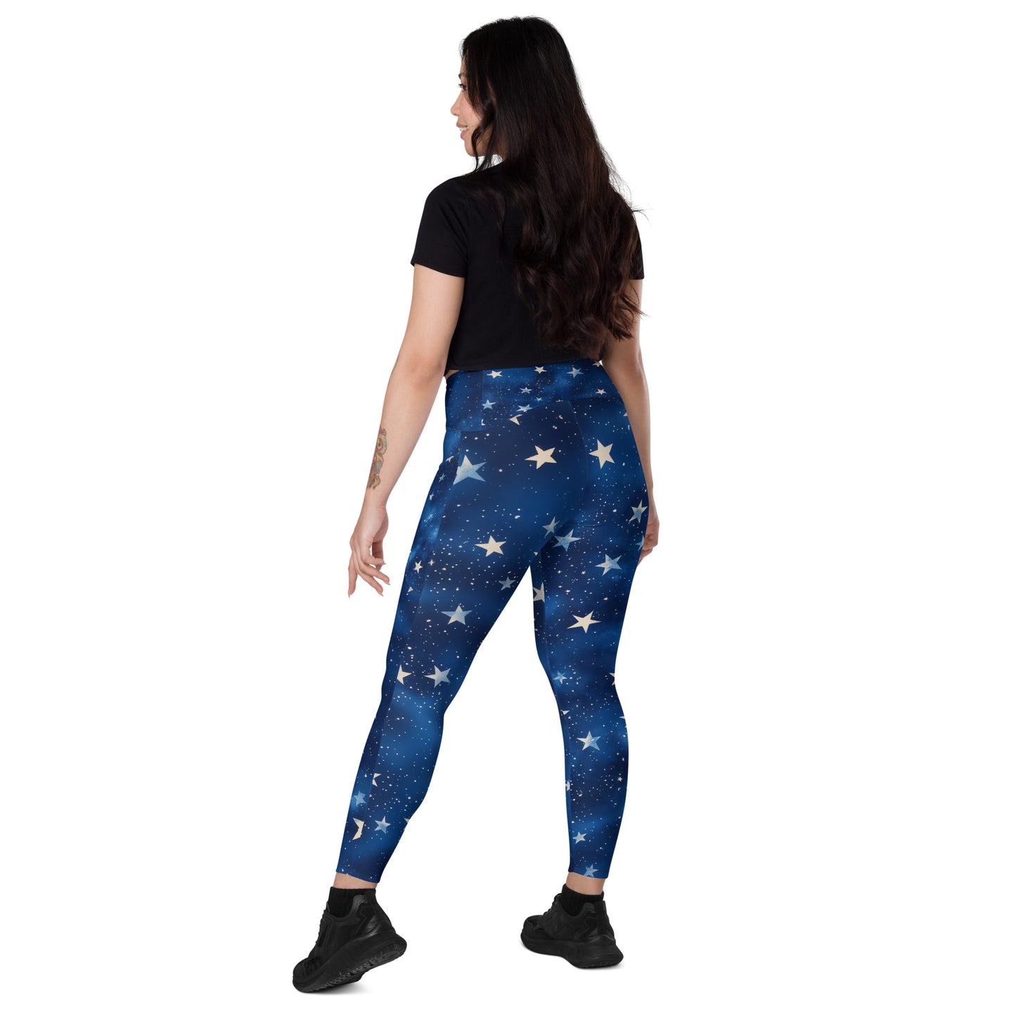 Background Stars - Crossover leggings with pockets