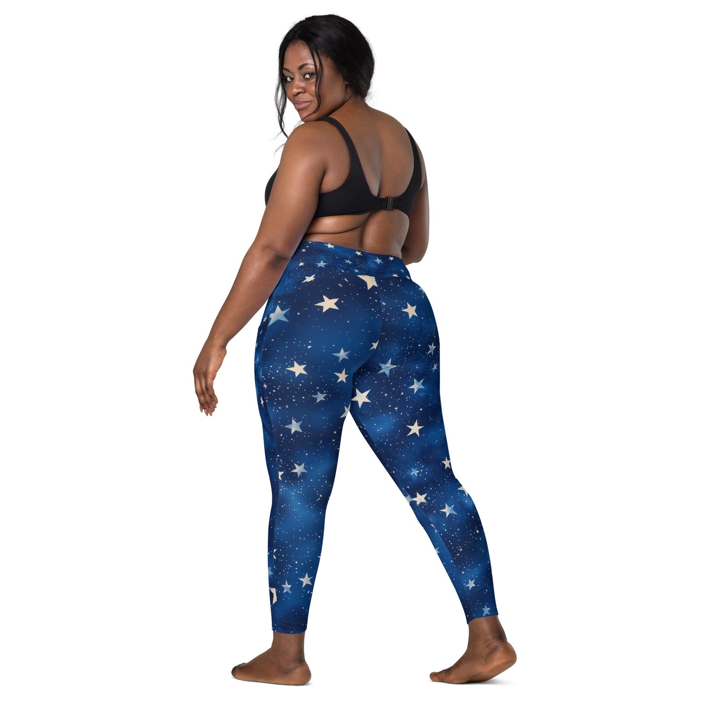 Background Stars - Crossover leggings with pockets