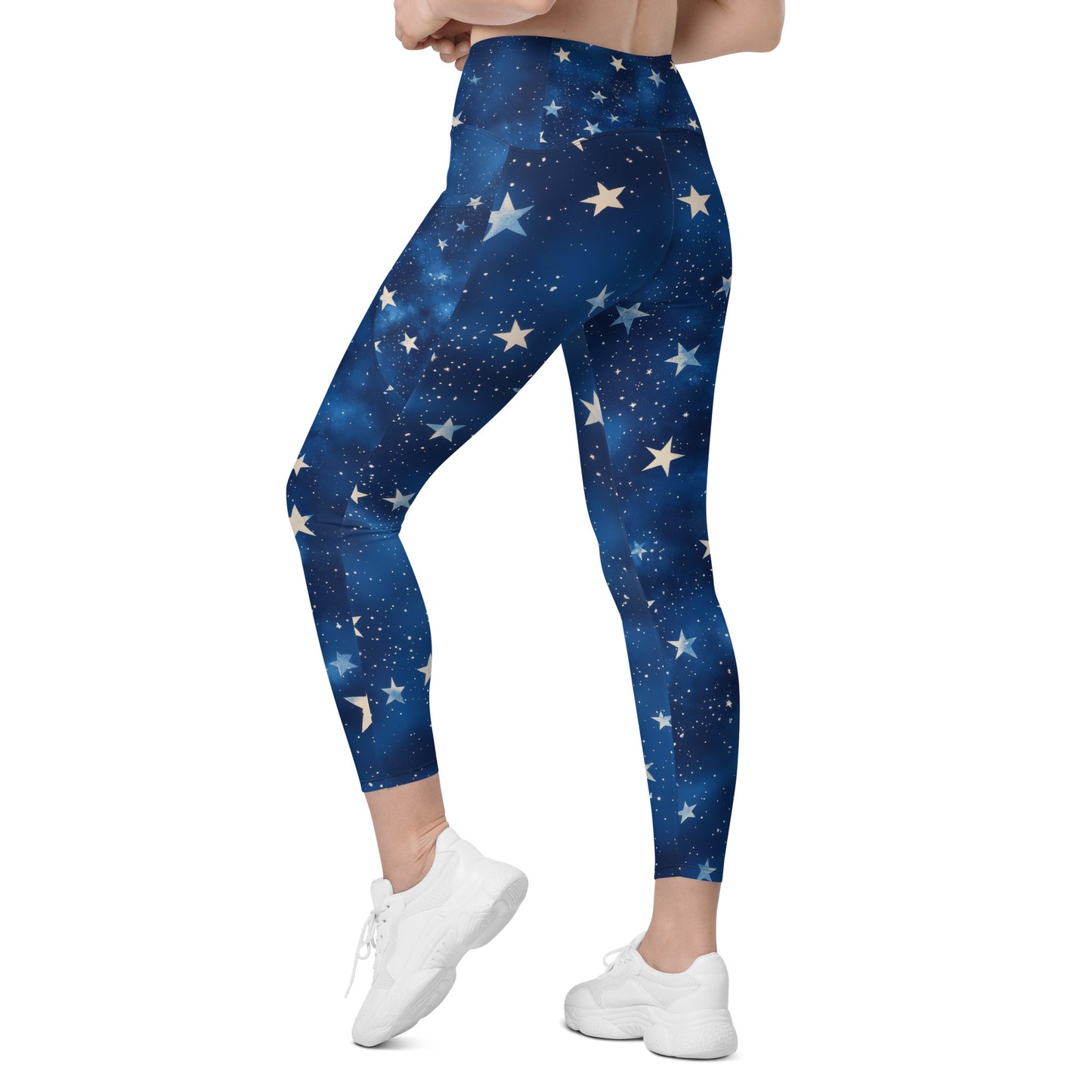 Background Stars - Crossover leggings with pockets