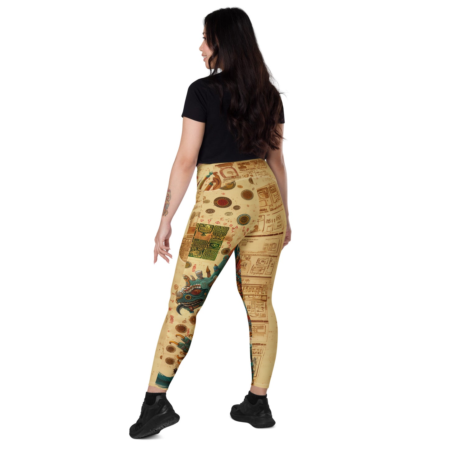 Quetzalcoatl - Crossover leggings with pockets