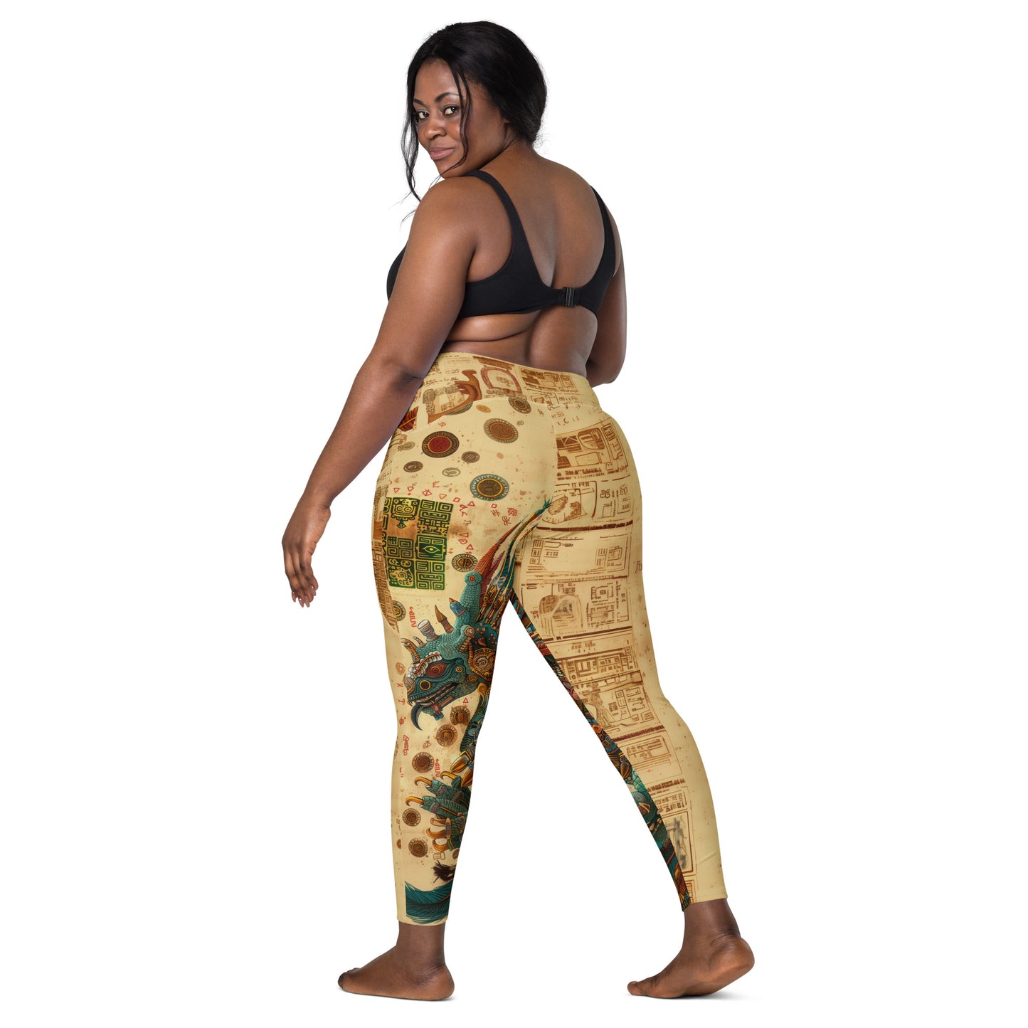 Quetzalcoatl - Crossover leggings with pockets