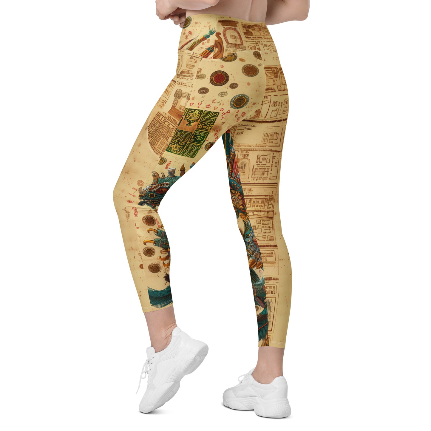 Quetzalcoatl - Crossover leggings with pockets