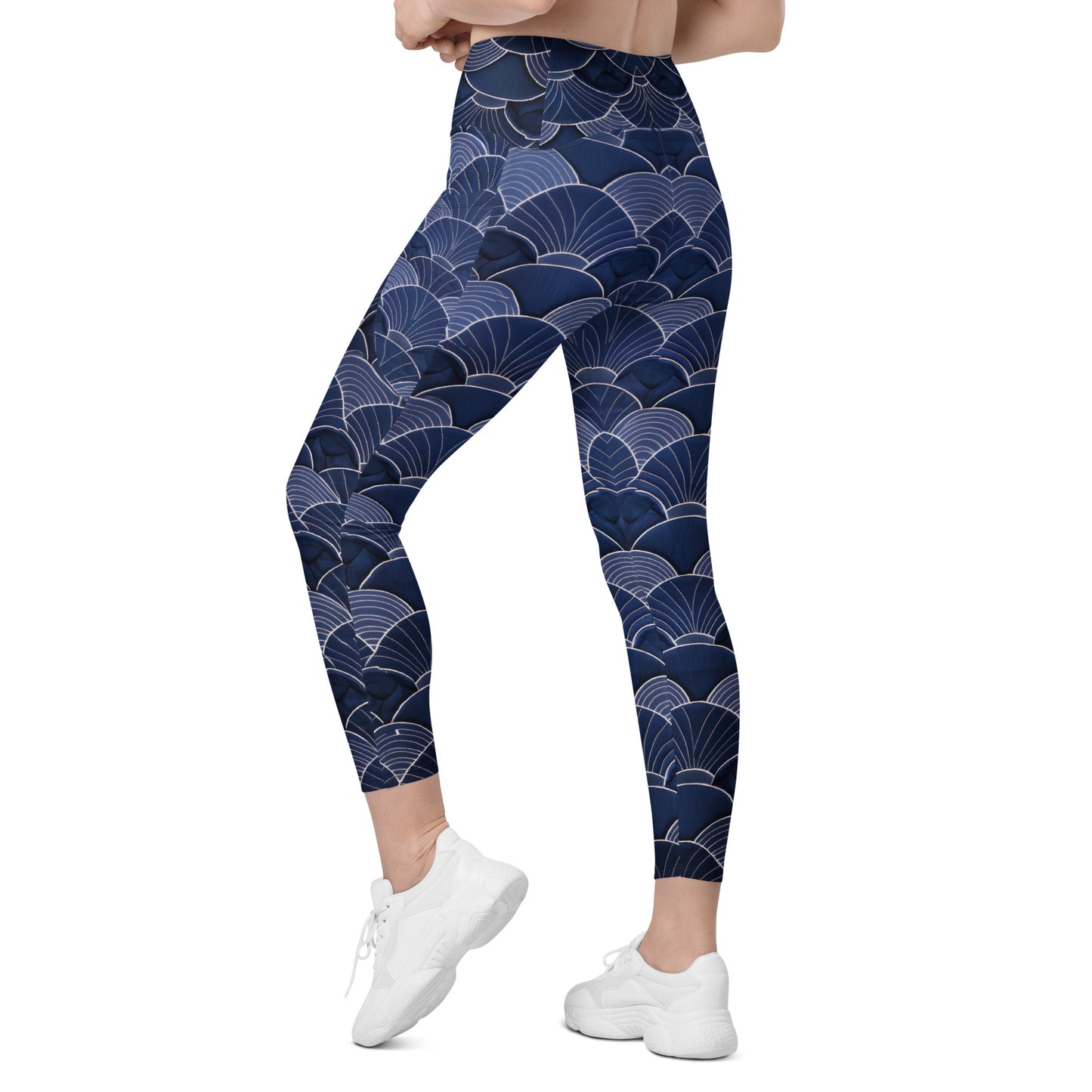 Sashiko - Crossover leggings with pockets