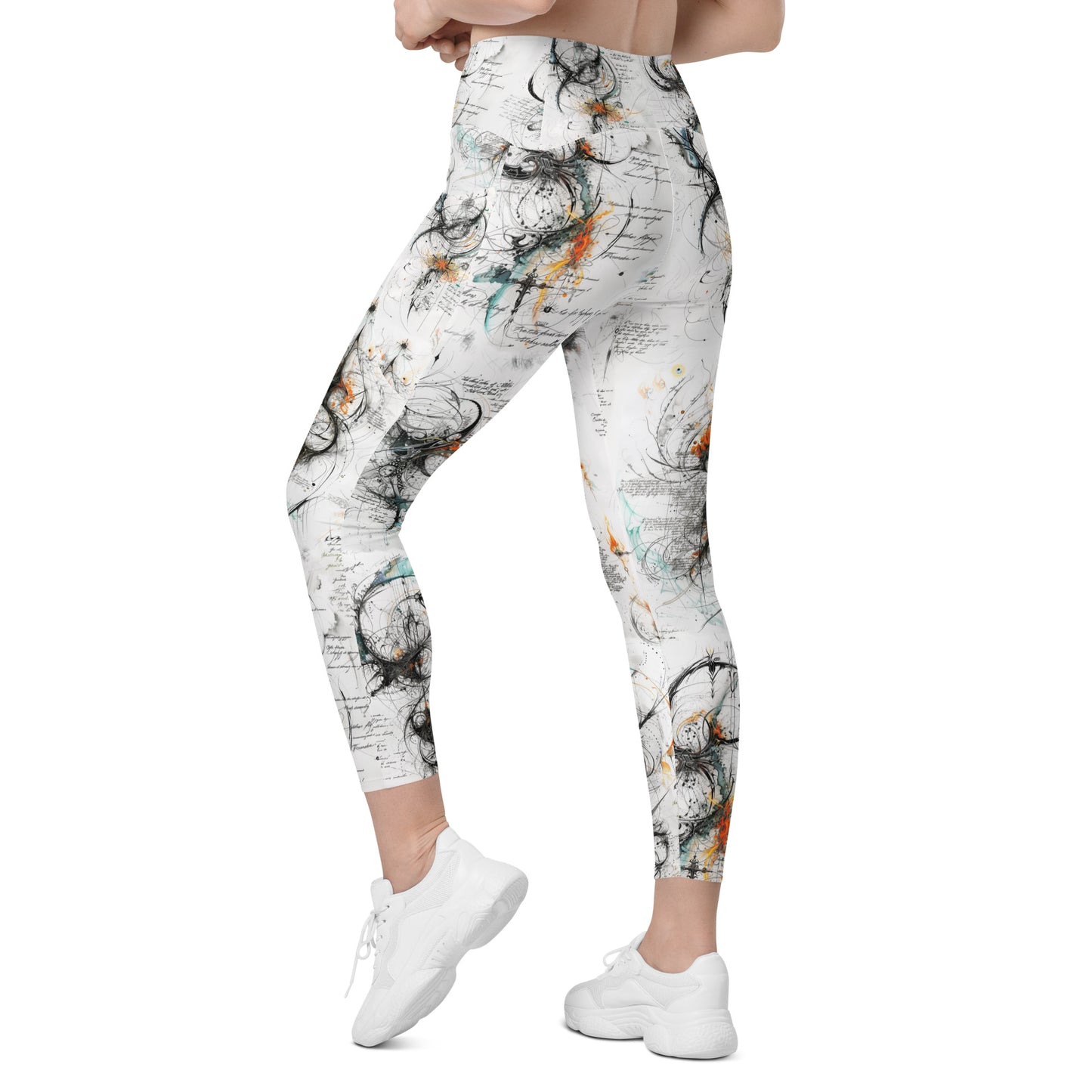 Elven Writing - Crossover leggings with pockets