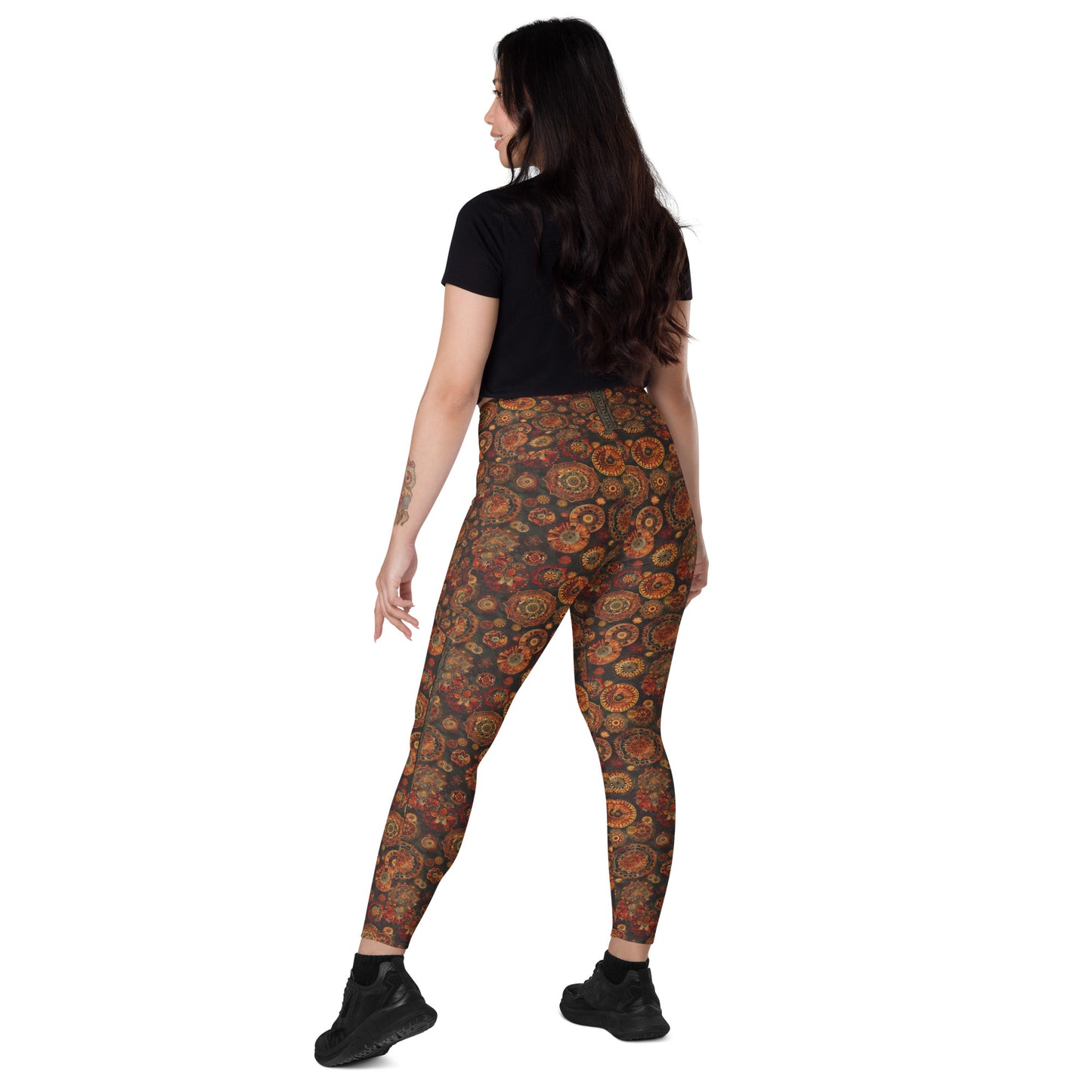 Moroccan Textile - Crossover leggings with pockets