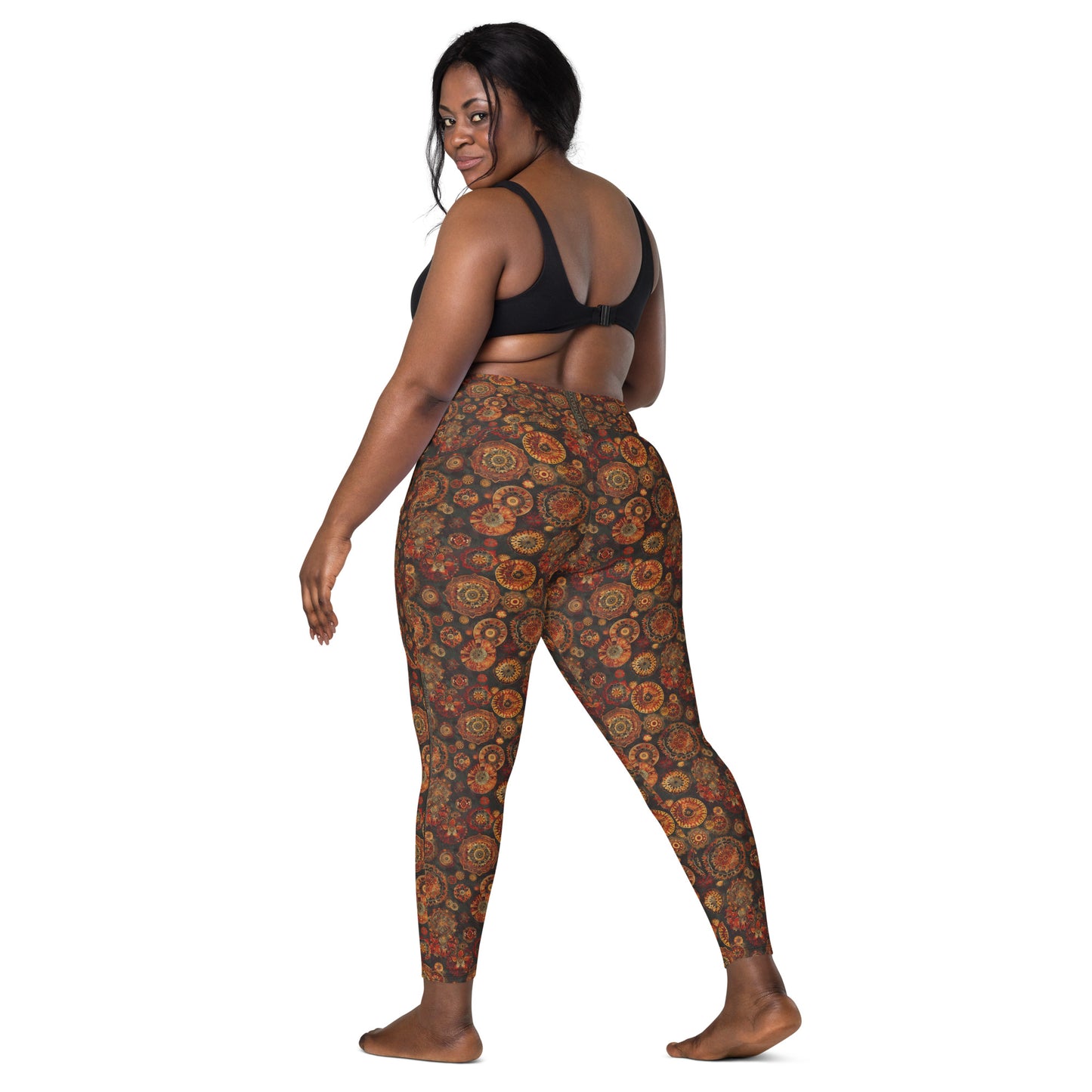 Moroccan Textile - Crossover leggings with pockets