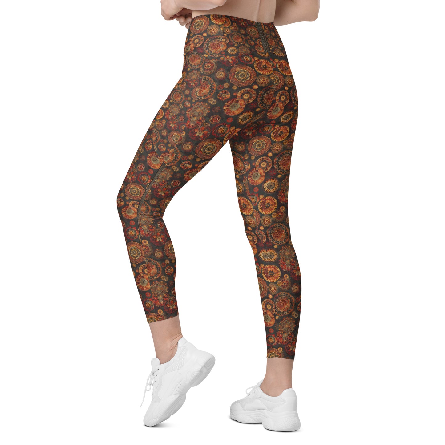 Moroccan Textile - Crossover leggings with pockets