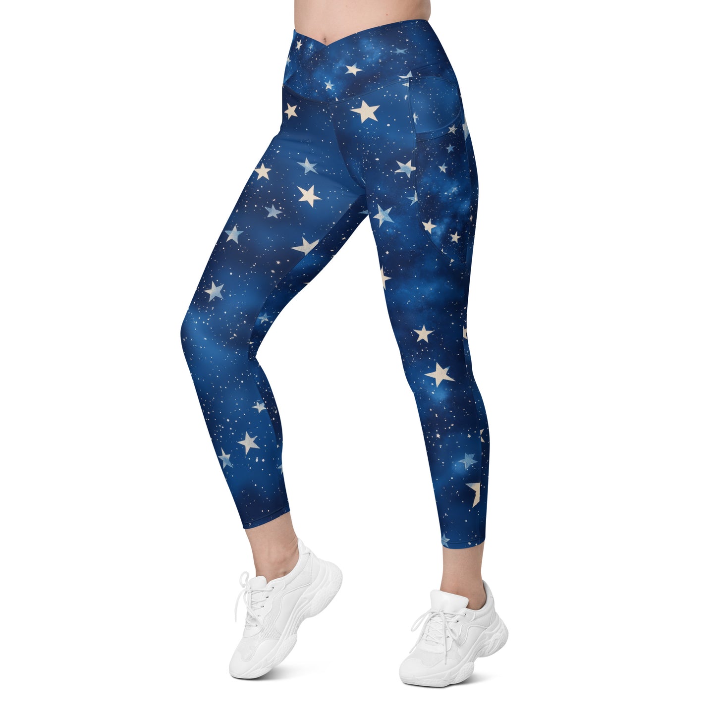 Background Stars - Crossover leggings with pockets