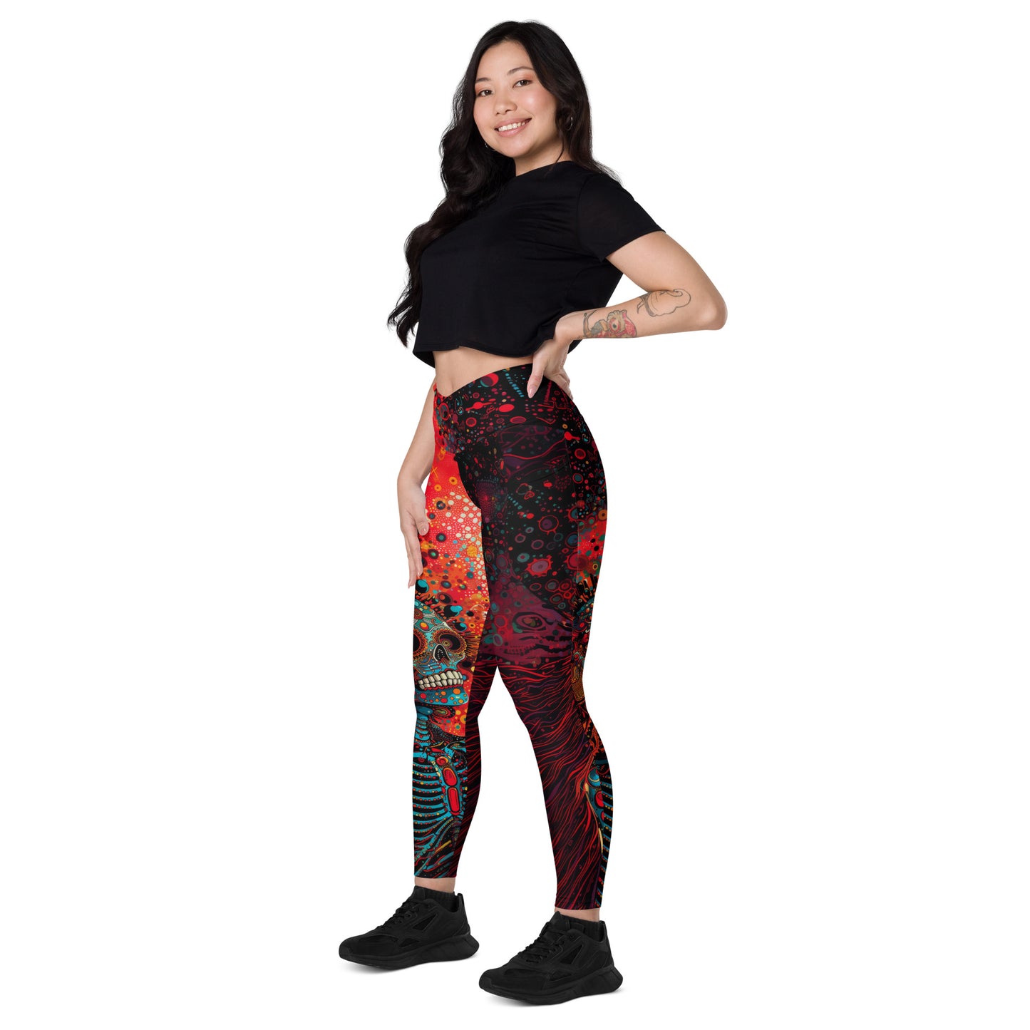 Ossos Azuis - Crossover leggings with pockets