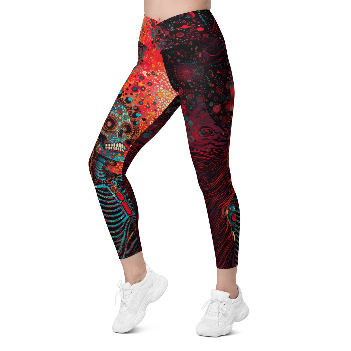 Ossos Azuis - Crossover leggings with pockets